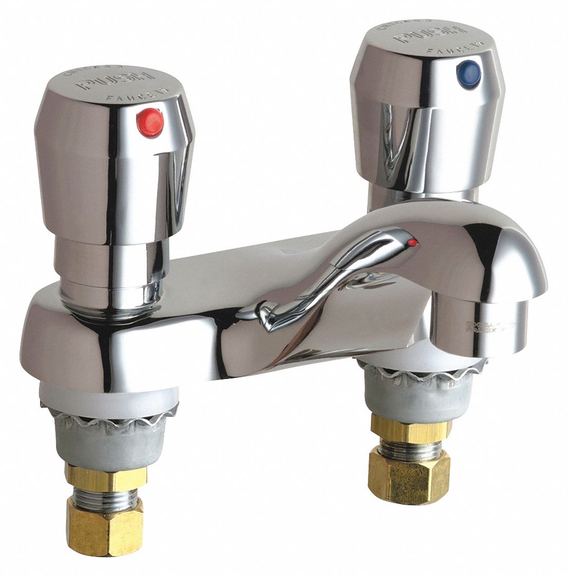 Chicago Faucets Low Arc Bathroom Sink Faucet Metering Faucet