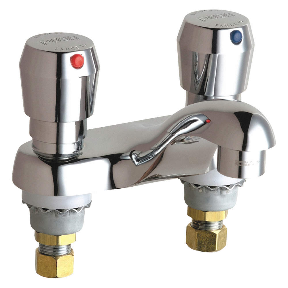 Chicago Faucets Low Arc Bathroom Sink Faucet Metering Faucet