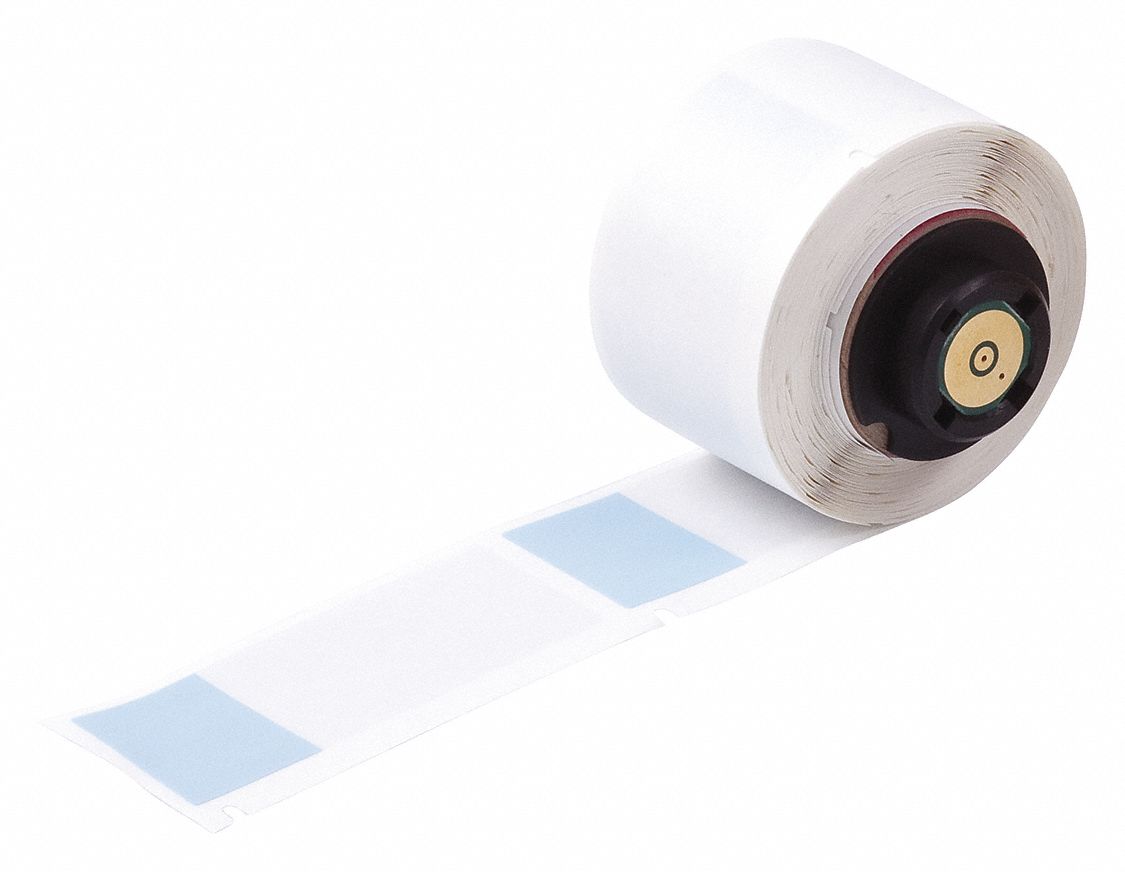 Wraparound Label: 2 1/2 in x 1 in, Vinyl, Blue (Matte), For 0.26 in to 0.56 in Wire Dia