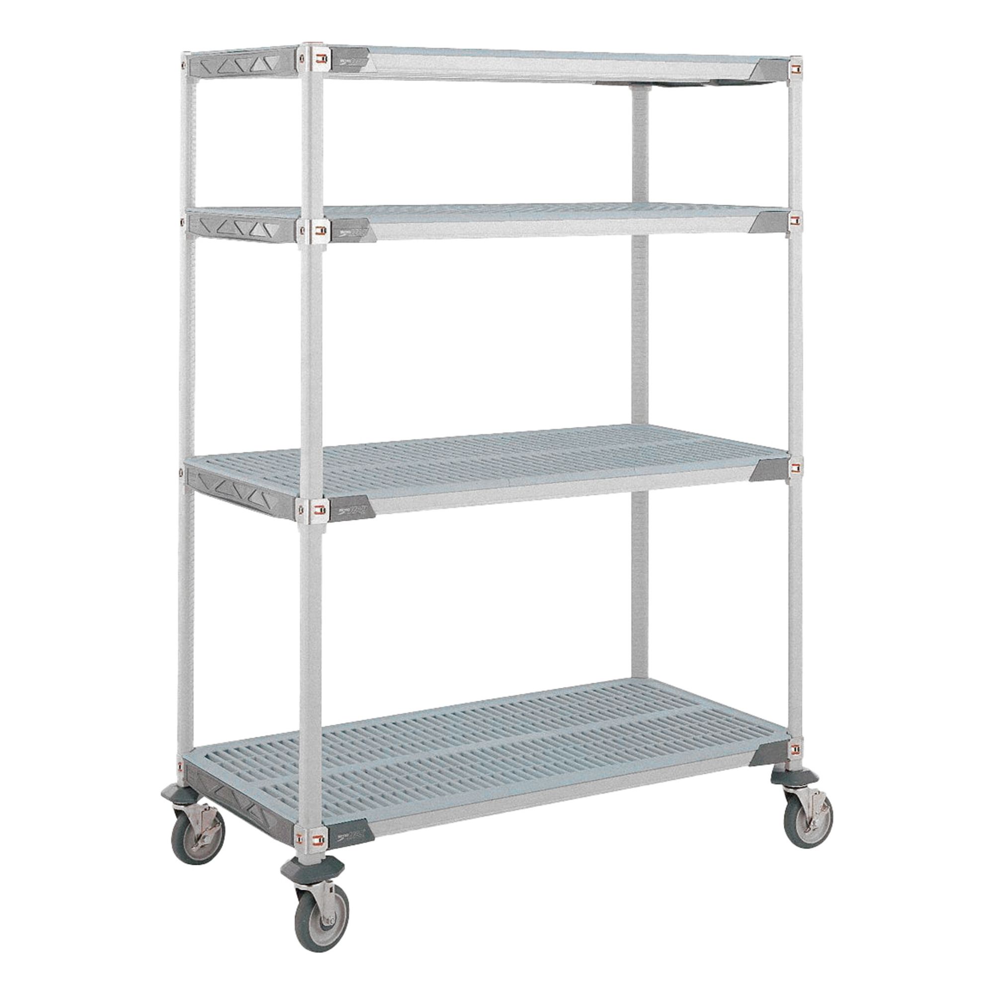 Plastic Shelving: 38 in x 26 in, 67 in Overall Ht, 4 Shelves, NSF Approved