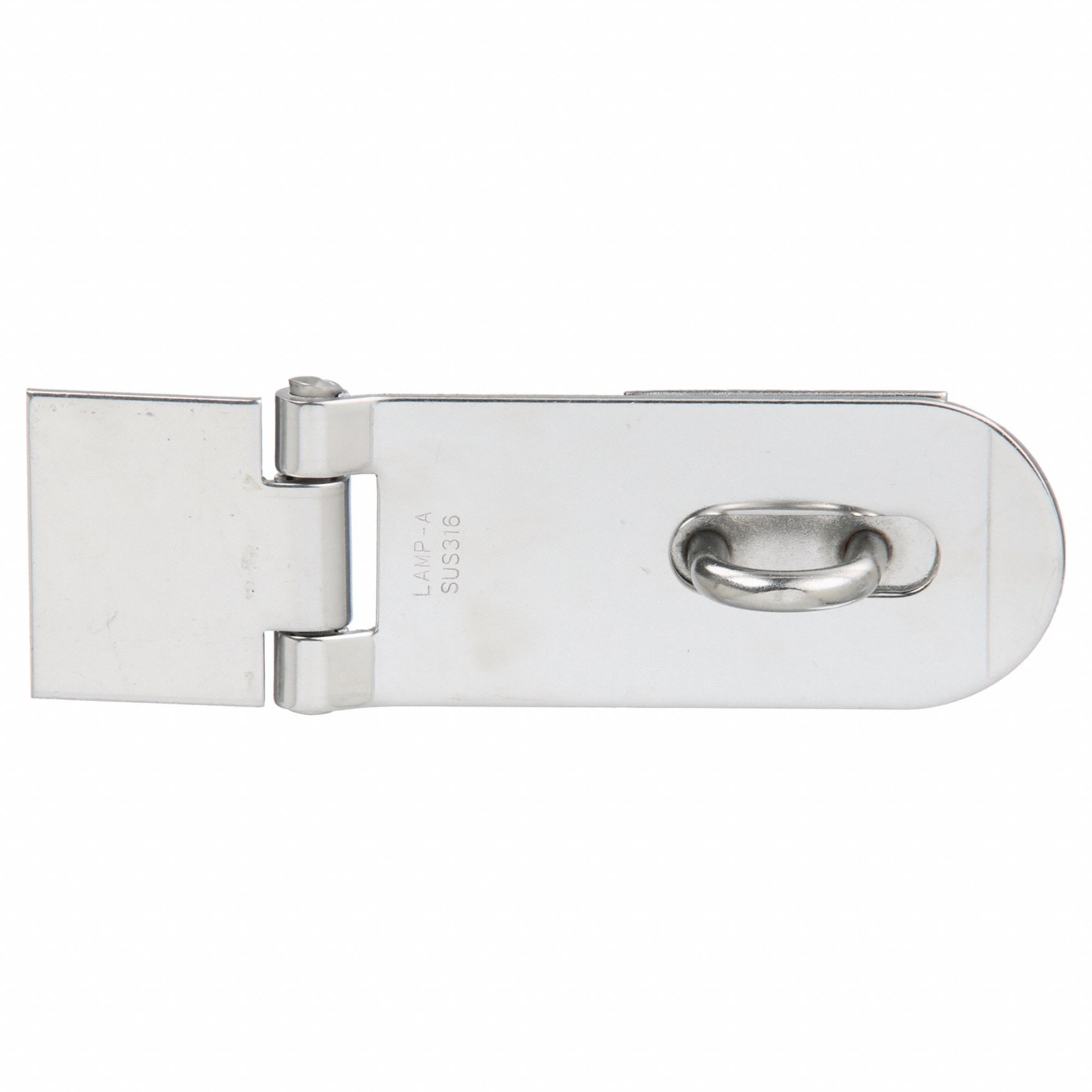 Hasp: Stainless Steel, 1 1/2 in Ht, 13/16 in Lg, 3 1/2 in Wd