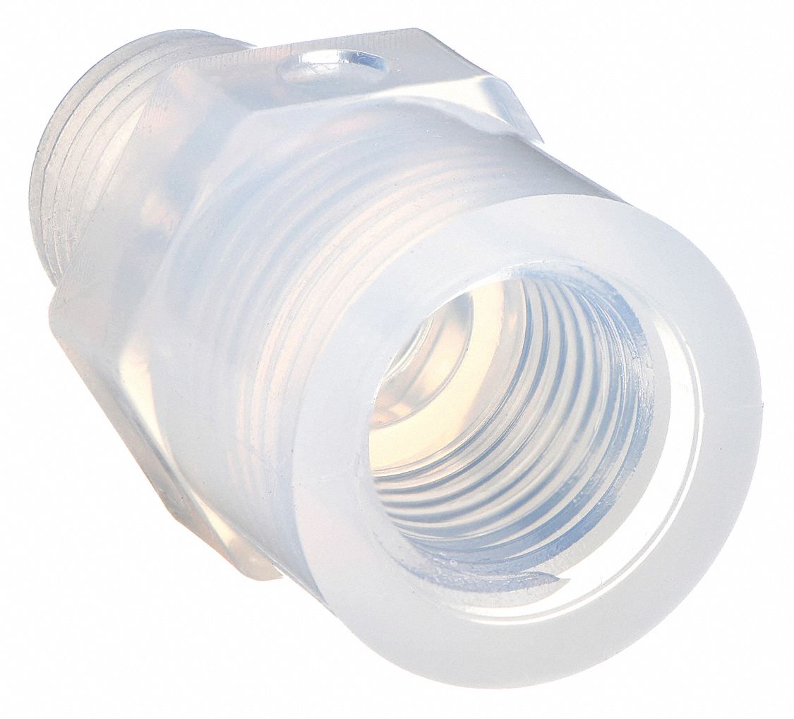 Pipe Straight: Bushing, 1/4 in x 1/4 in Pipe Size, 3/4 in Hex Size, 1 13/32 in Overall Lg, PFA