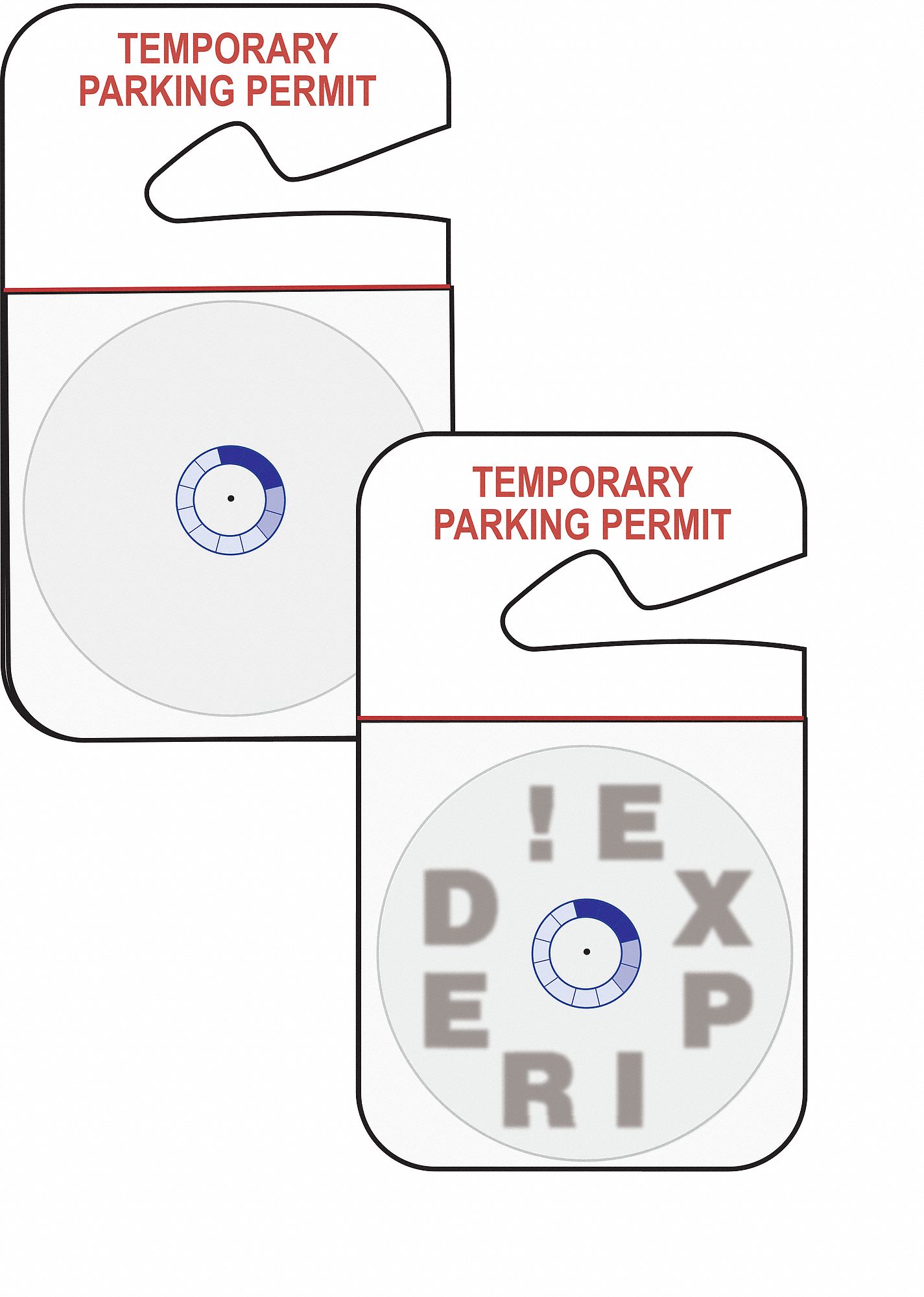 Parking Permit: Temporary, 3 in Overall Wd, Paper, White, 5 in Card Ht, 500 PK