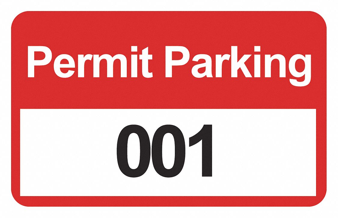 BRADY, Bumper Decal, Parking Permit, Parking Permits 3TMC295208