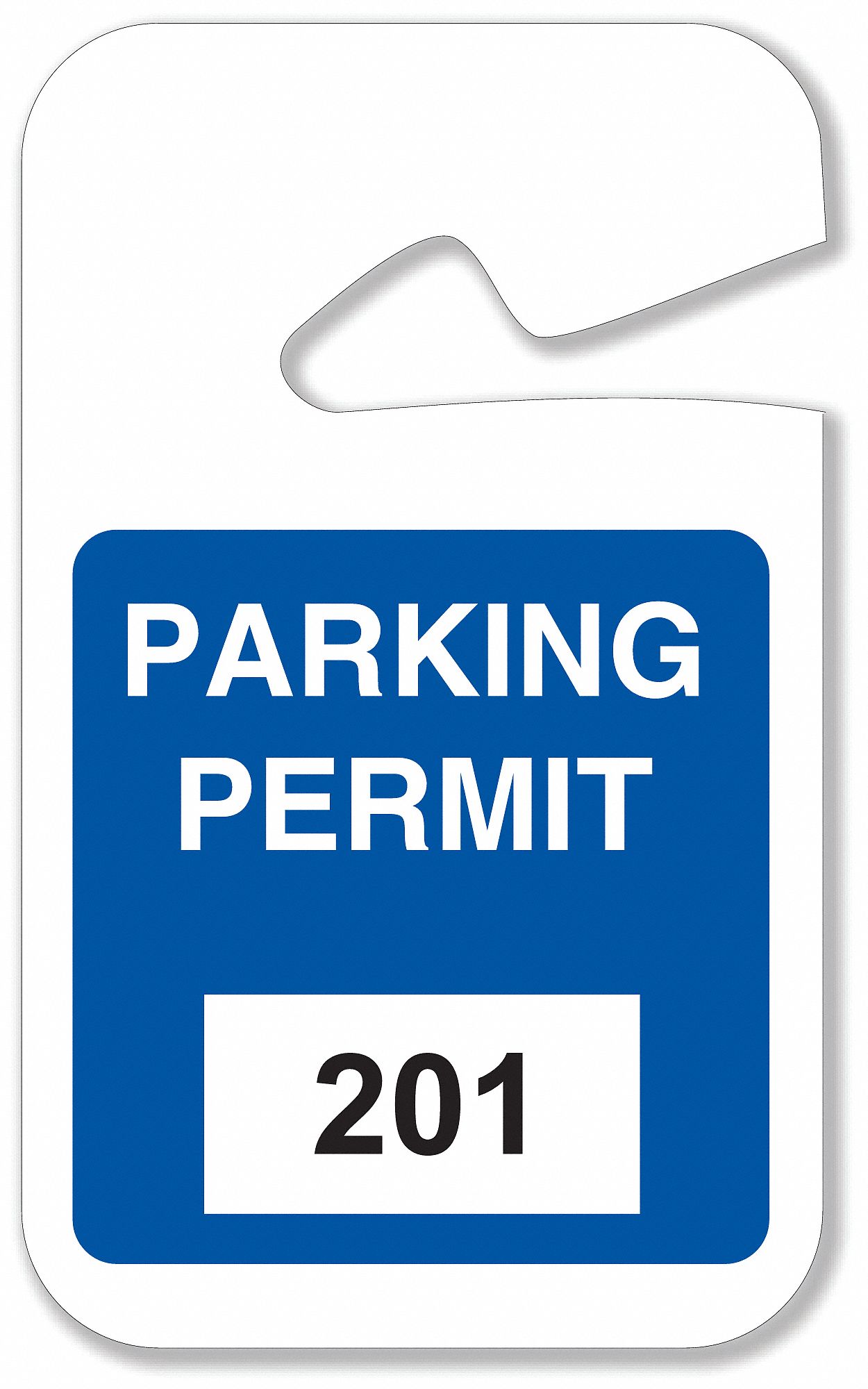 PARKING PERMITS,REARVIEW,201-300,WHT/BLU