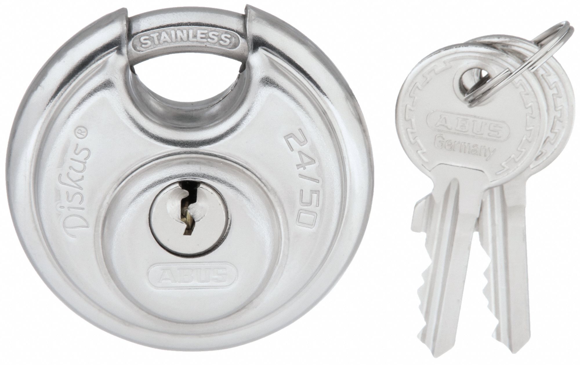 KEYED PADLOCK, 33/64 IN,ROUND,SILVER