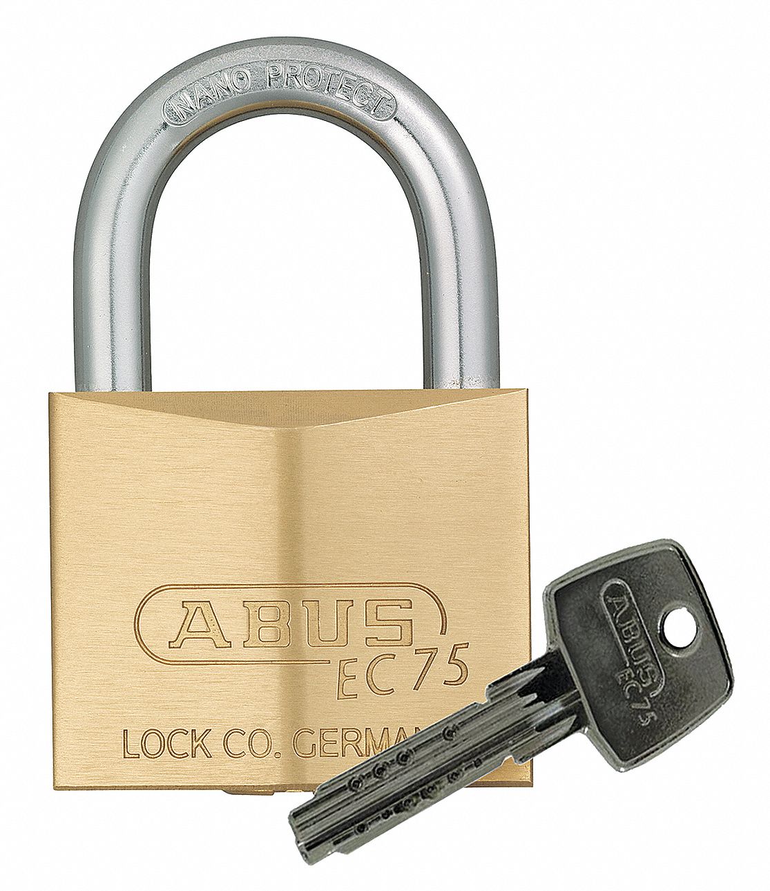 ABUS Keyed Different, Padlock, Brass, Shackle Type Standard Shackle ...