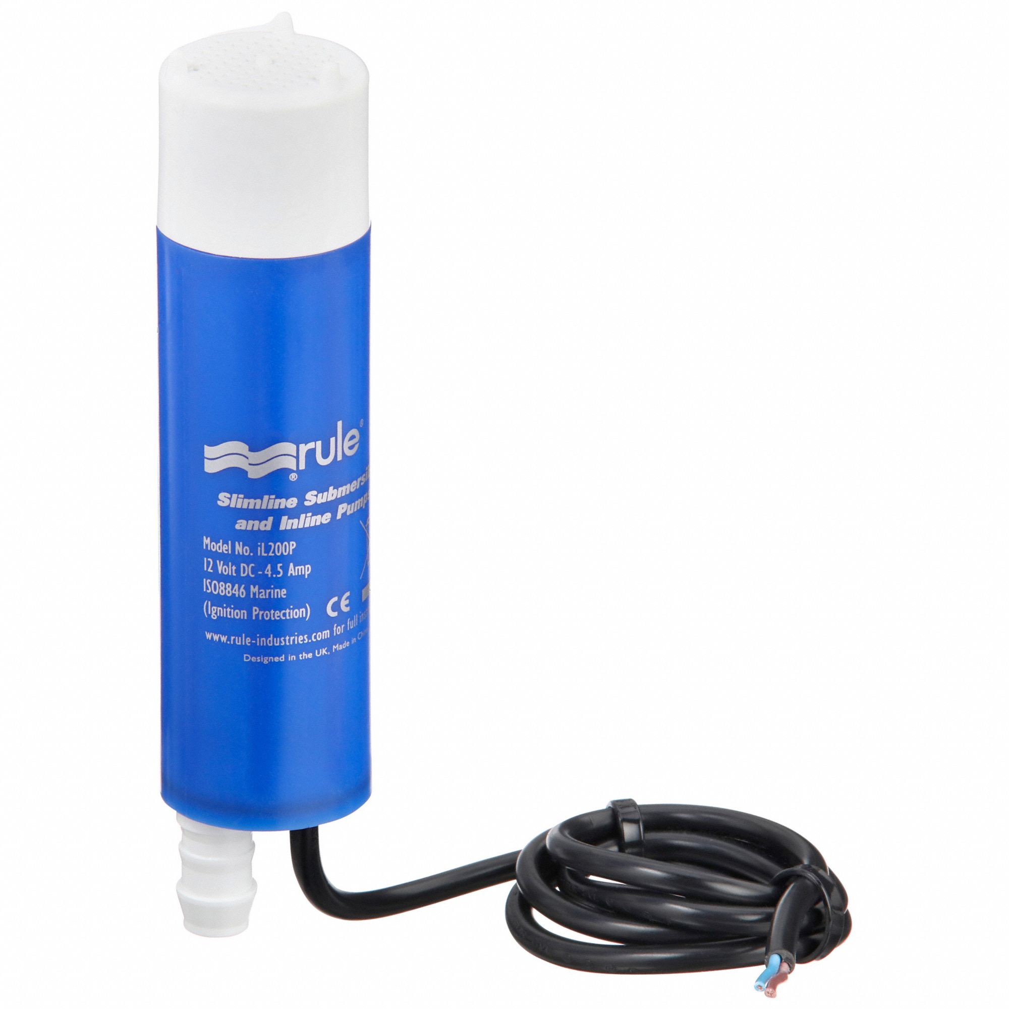 MARINE UTILITY PUMP, POTABLE, 12V DC, 32 FT MAXIMUM HEAD, 1/2 IN BARBED DISCHARGE, 12V DC, 32 FT