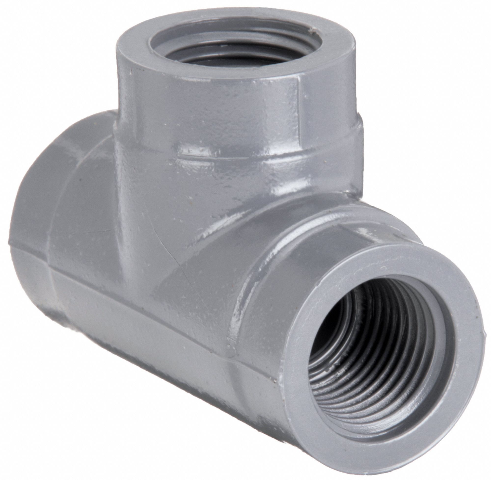 TEE: 1½ IN X 1½ IN X 1½ IN FITTING PIPE SIZE, SCHEDULE 80, 235 PSI AT 73 ° F, GREY