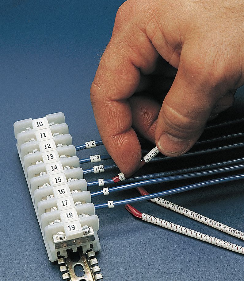 BRADY Etiqueta Marcadora de Cable, Tela de Vinilo, Negro/Blanco - Etiquetas  para Marcar Cables y Alambres - 3TP38