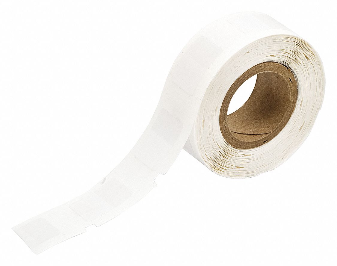 Wraparound Label: 3/4 in x 1/2 in, Vinyl, White, For 16 AWG to 10 AWG Wire Gauge