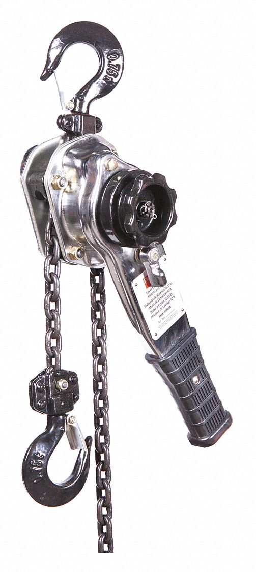 LEVER CHAIN HOIST, HOOK MOUNTED - NO TROLLEY, 1,500 LB LIFTING CAPACITY, 10 FT LIFT L