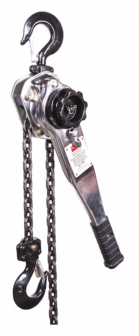 LEVER CHAIN HOIST, HOOK MOUNTED - NO TROLLEY, 3,000 LB LIFTING CAPACITY, 10 FT LIFT L