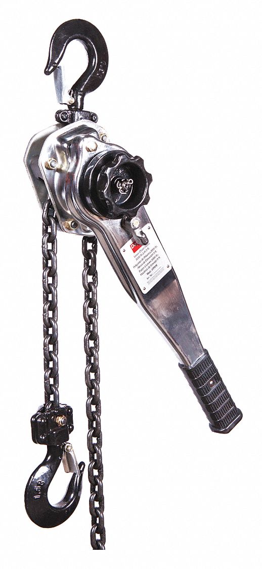 LEVER CHAIN HOIST, HOOK MOUNTED - NO TROLLEY, 3,000 LB LIFTING CAPACITY, 5 FT LIFT L