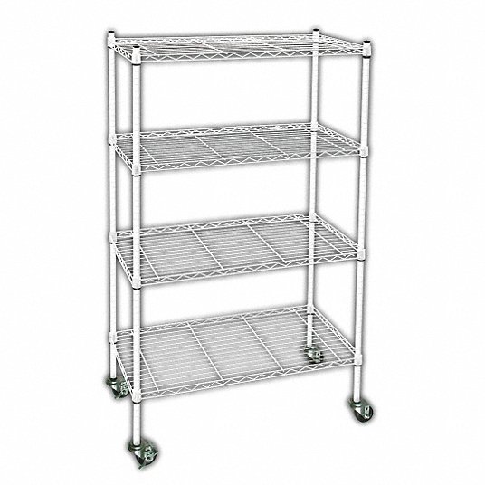 Grainger Approved Wire Shelving Unit, Shelf Tech System Wire Shelving