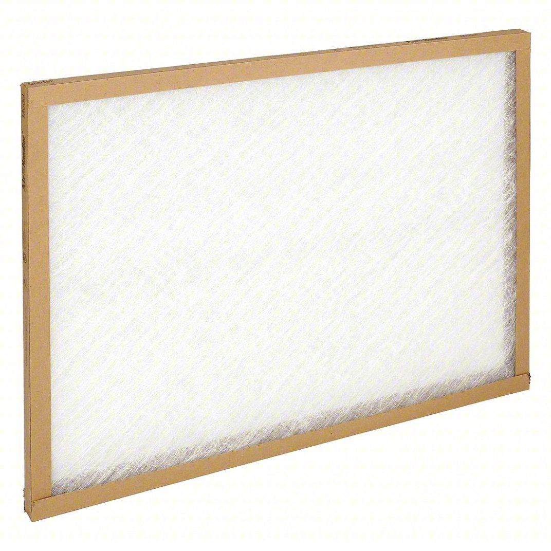 Non-Pleated Air Filter: 30 in x 18 in x 1 in, MERV 1, Fiberglass