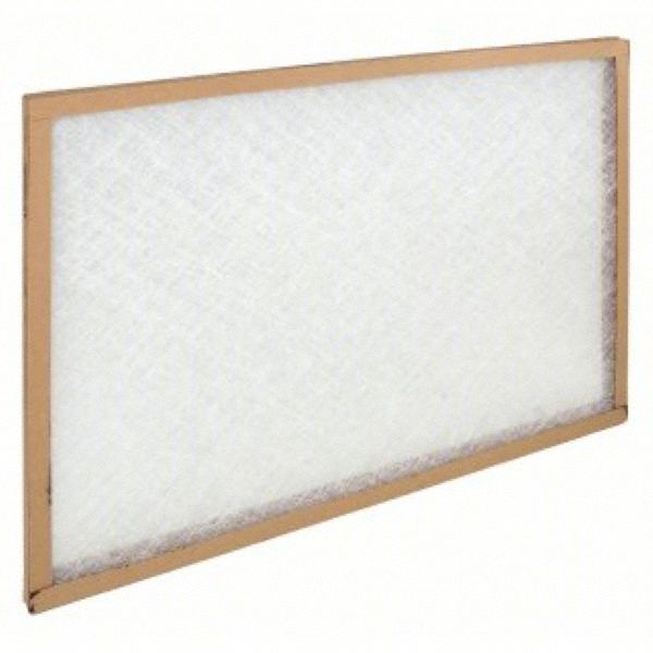 Non-Pleated Air Filter: 34 in x 24 in x 1 in, MERV 1, Fiberglass