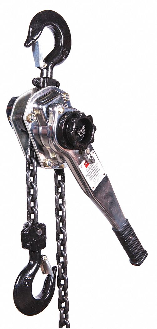 LEVER CHAIN HOIST, HOOK MOUNTED - NO TROLLEY, 6,000 LB LIFTING CAPACITY, 5 FT LIFT L, 3 TON