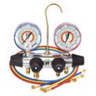 MANIFOLD GAUGE, ALUMINUM, 60 IN L, 4 HOSES, 4 VALVES, 0 TO 800/30 IN HG TO 500 PSI