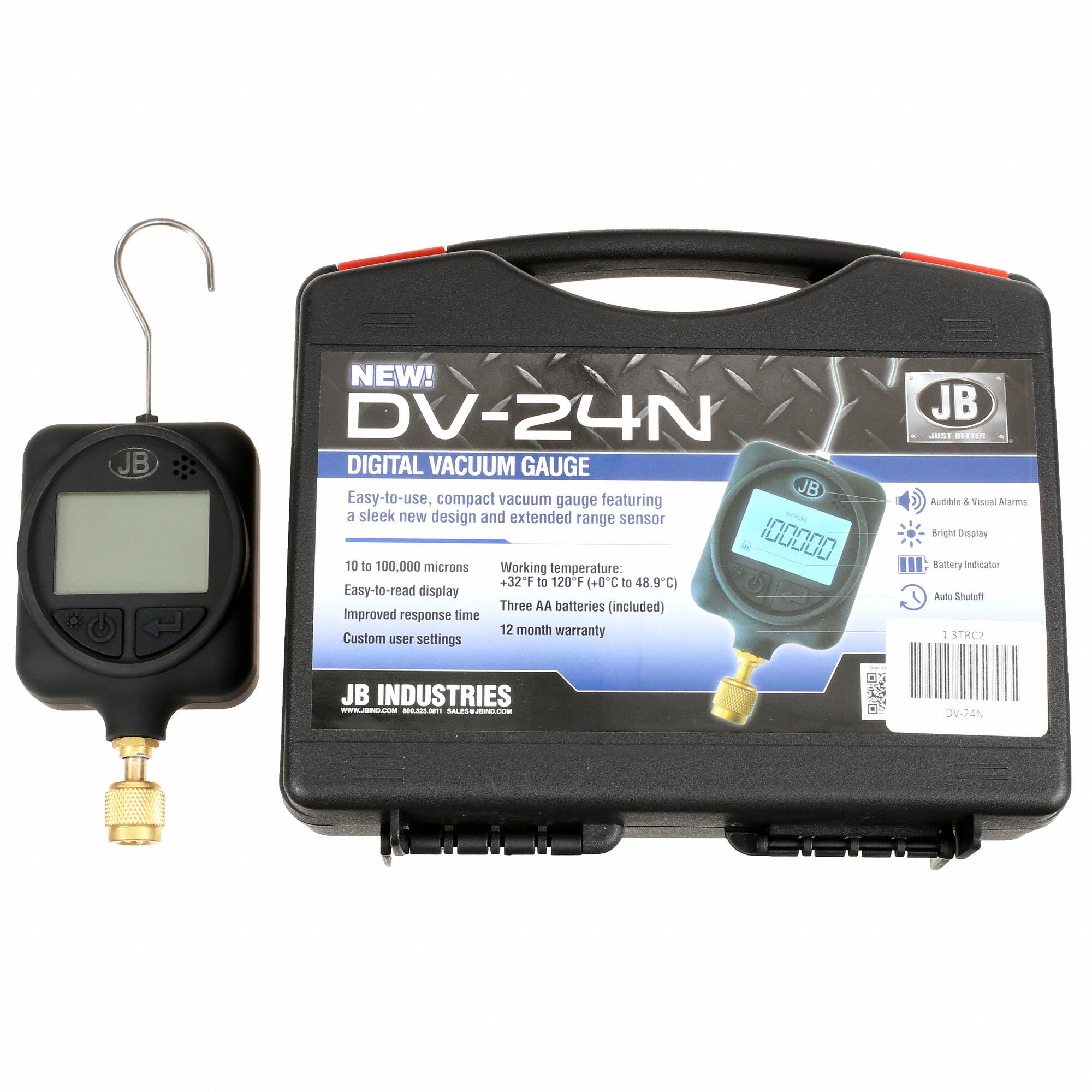 Digital Micron Vacuum Gauge JB Industries DV-22N 