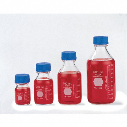 Kimble Chase Media Storage Bottle Media Glass 1000ml 10 Pk 3trf5 1000 Grainger