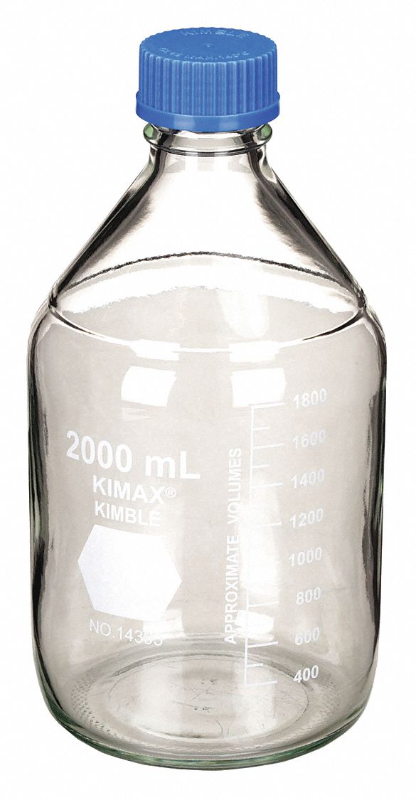 BOTTLE MEDIA STGE W/ CAP GLASS 2000,PK4