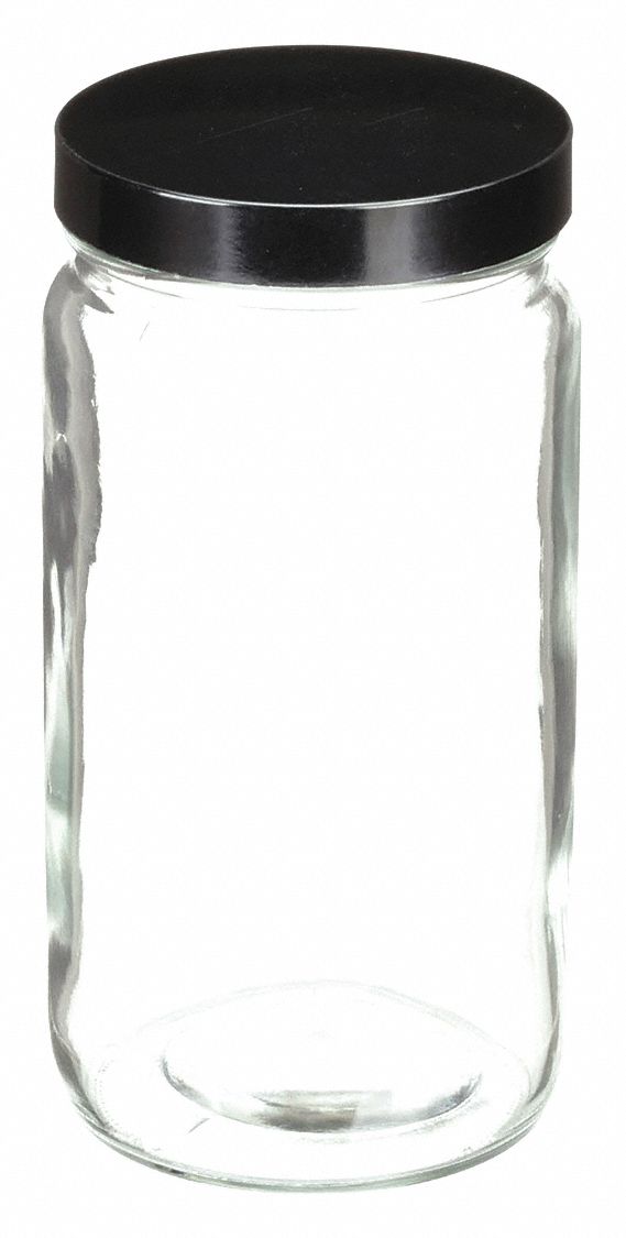 Jar: Soda Lime Glass, 1 L Capacity - mL, 33.8 fl oz Capacity - oz, Closure Included, 95 mm Body Dia