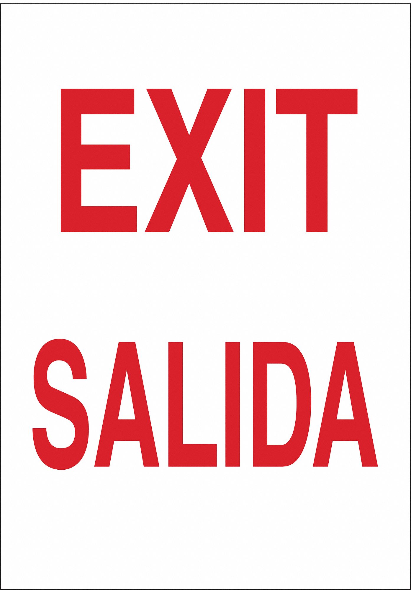 Exit Sign, Exit/Salida, 14"x10"