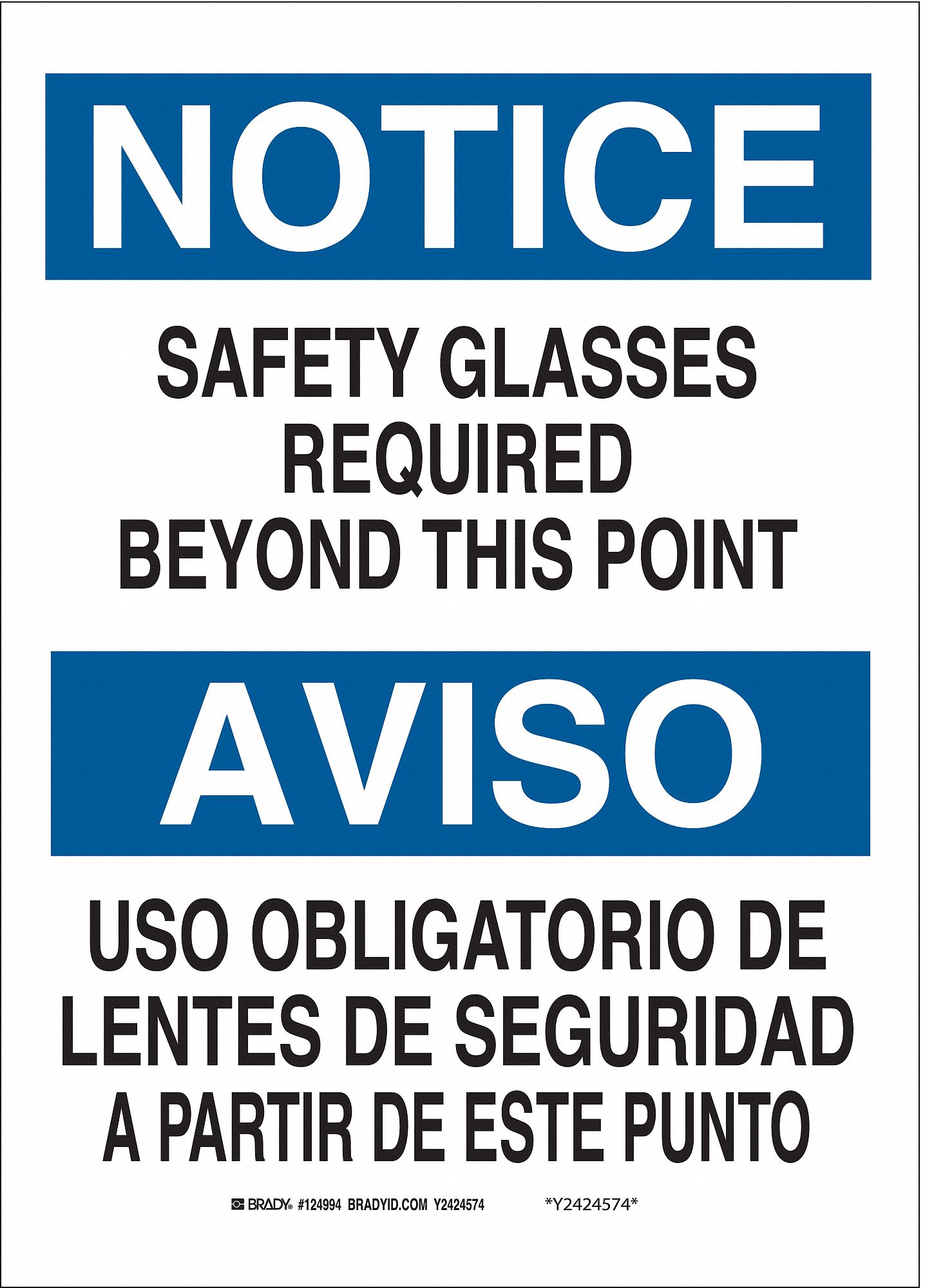Notice/Aviso Sign, 14x10, Bilingual