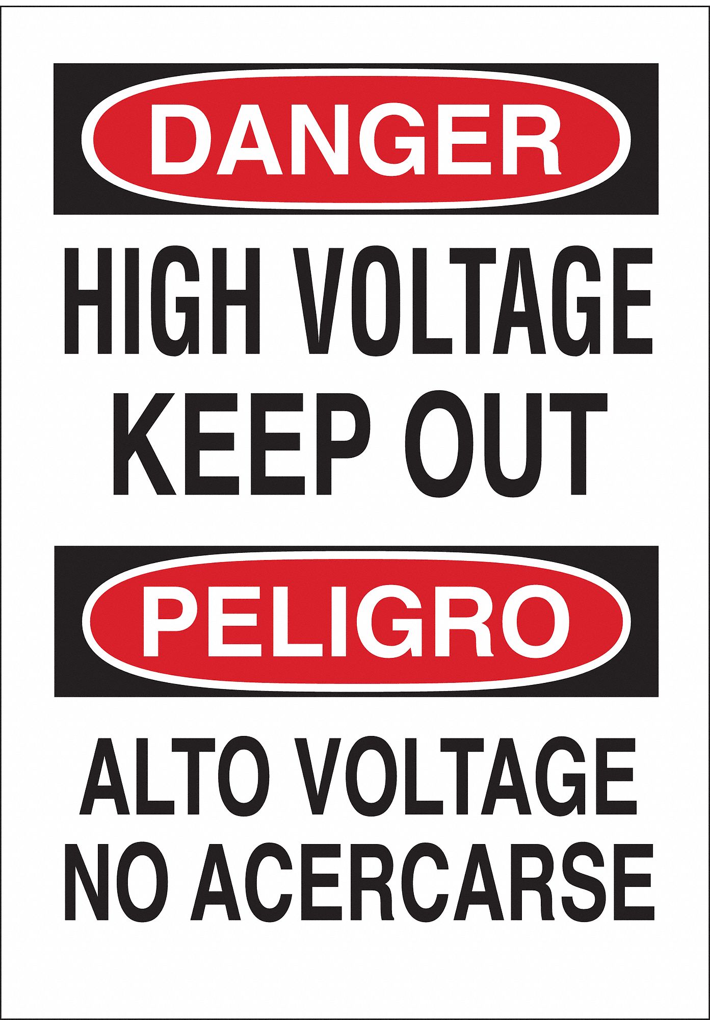 Danger Sign, 14 x 10In, R and BK/WHT, Text