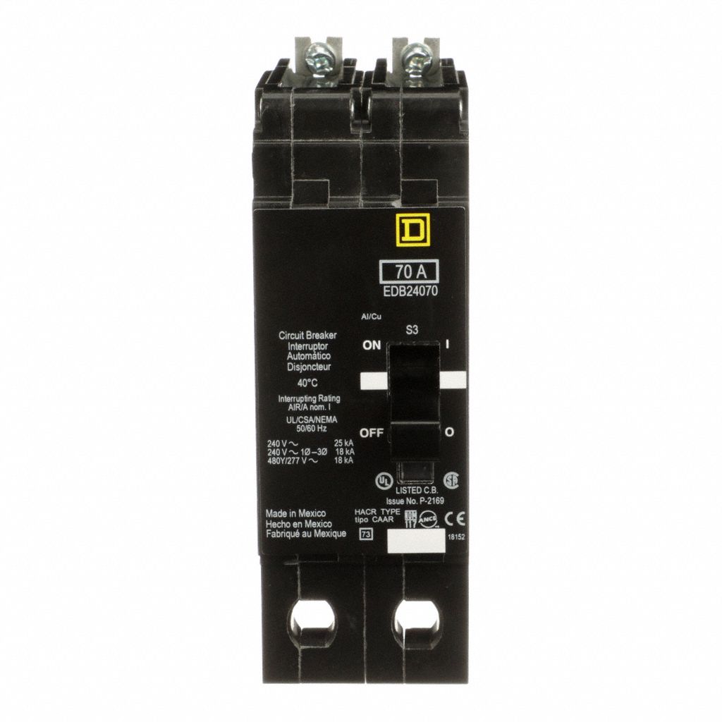 SQUARE D, 70 A, 277/480V AC, Miniature Circuit Breaker 3TW31EDB24070