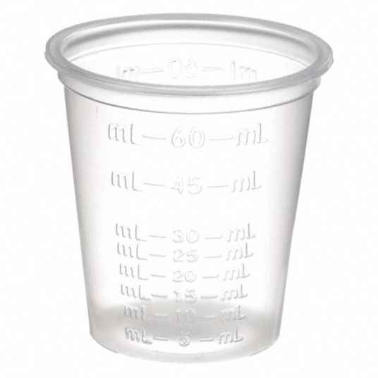 2 oz Labware Capacity - English, Polypropylene, Medicine Cup