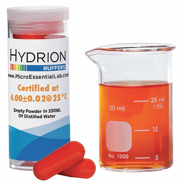 Buffer - pH 4.00 - Color Coded Red: Lab, 20 mL, pH 4.00 +/- 0.02, Capsule, 1
