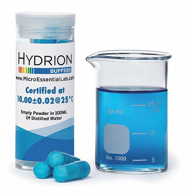MICRO ESSENTIAL Buffer Capsule, pH, 10 pH Range, Vile Contails 10