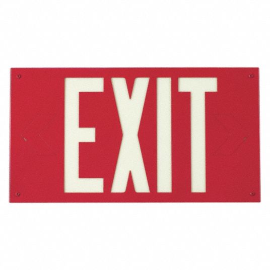 Exit Sign, Plastic, Rectangle, English, Not Retroreflective ...