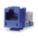 MODULAR JACK, 1-PUNCH, CATEGORY JACKS, 1 PORT, BLUE, CAT 6, COPPER, BLUE, HXJ6B