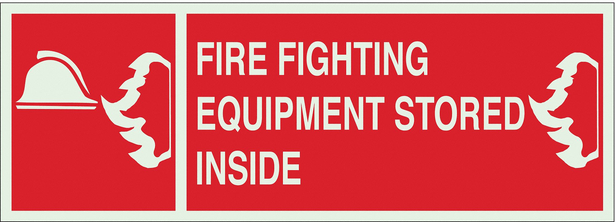 FIRE EQUIPMENT SIGN, NO HEADER, POLYESTER, 5 IN X 14 IN, ADHESIVE SURFACE, NOT RETROREFLECTIVE
