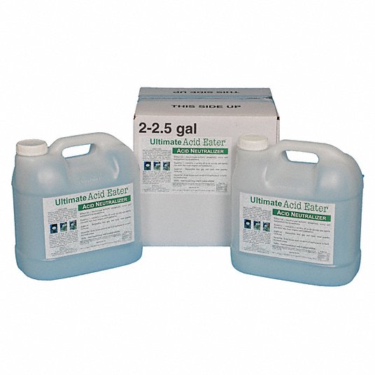 Acid Neutralizer: Acids, 1 Gallon Bottle, 5 gal, Red, 2 PK