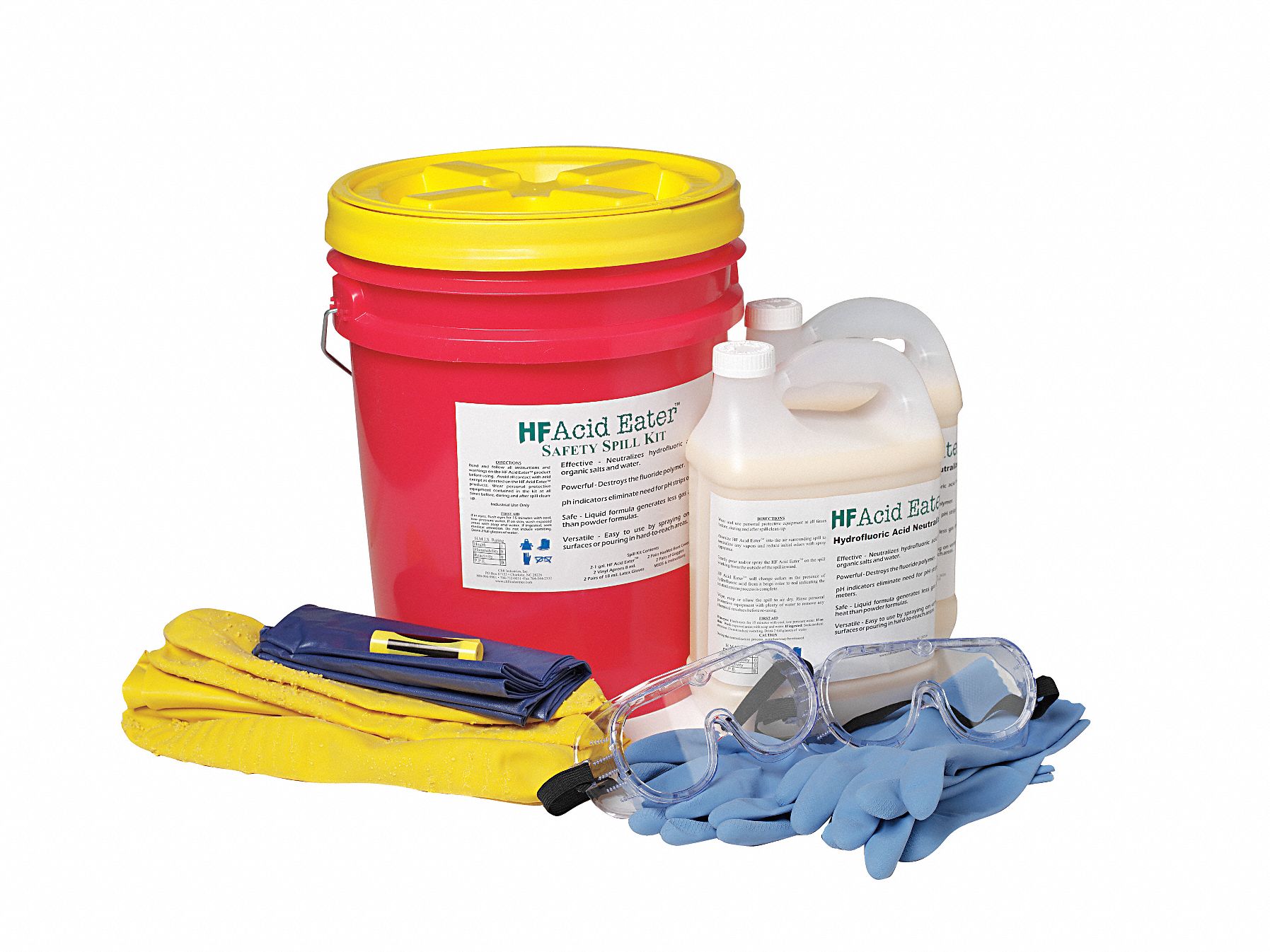 Spill Kit,  Fluids Absorbed Hydrofluoric Acid,  Container Type Bucket,  2 gal Container Capacity