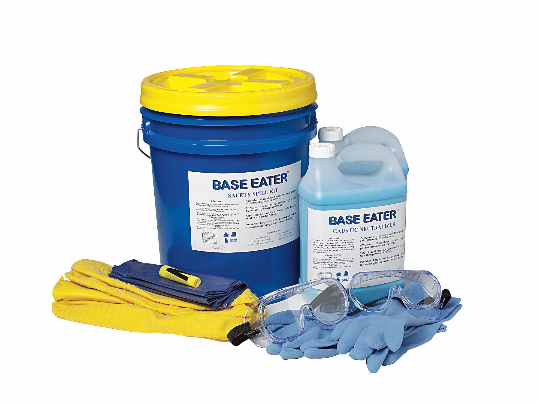 BASE EATER Spill Kit, Fluids Absorbed Bases, Container Type Bucket, 2