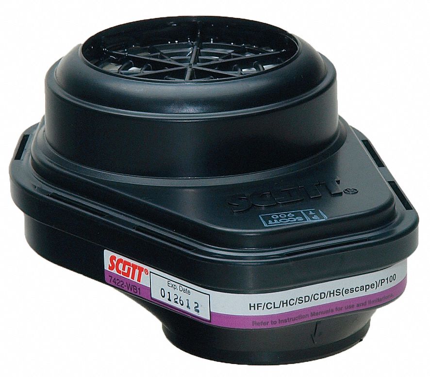 SCOTT SAFETY Combination Cartridge/Filter, Magenta, White, Air Purifying Respirator - 3TYU6|7422 