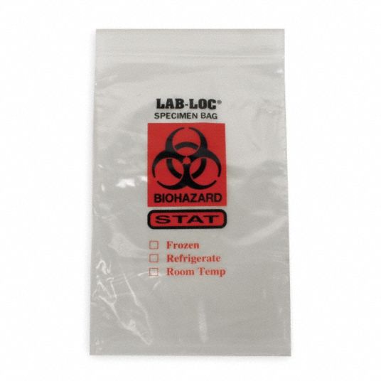 LDPE, Biohazard, Specimen Transfer Bag - 3TZY5|LAB20609STAT - Grainger