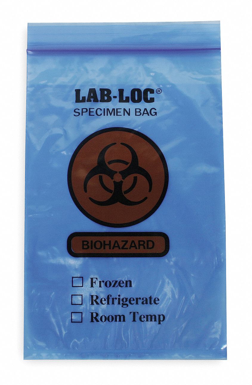 GRAINGER APPROVED Specimen Transfer Bag, 6 In. W, PK1000 3TZY7