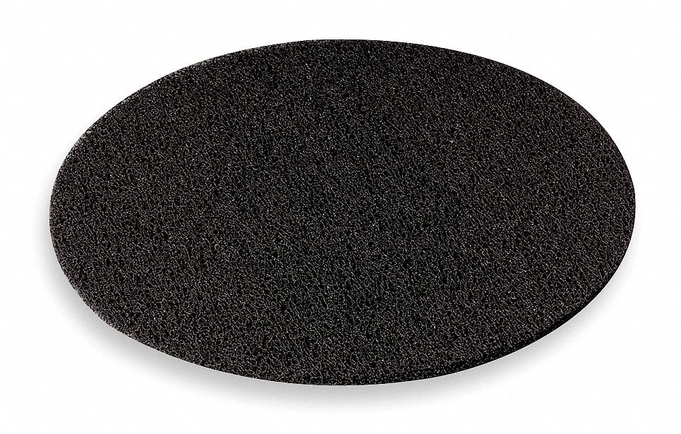 Stripping Pad: Black, 17 in Floor Pad Size, 175 to 600 rpm, Nylon, 5 PK
