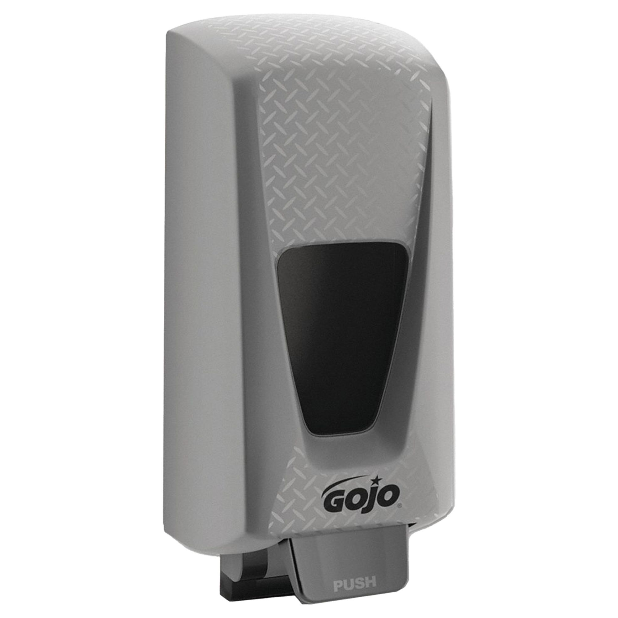 HAND CLEANER/SOAP DISPENSER, MANUAL, 5,000 ML REFILL SIZE, LIQUID, GREY, DIAMOND PLATED ETCHING