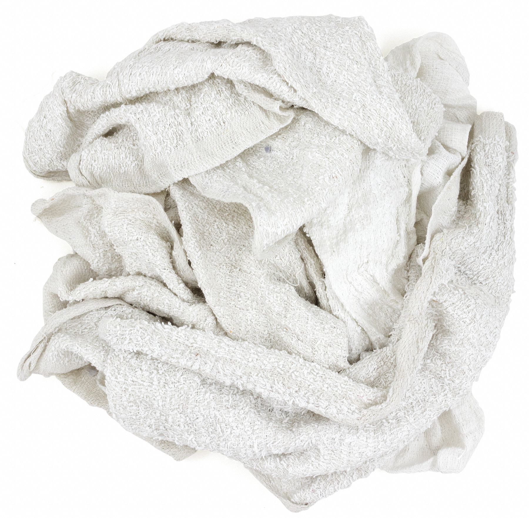 GRAINGER APPROVED Cloth Rag, Terry Cloth, White, Varies, 25 lb - 3U588 ...