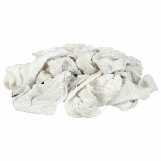 Zoro Select 537-25N Recycled Cotton Turkish Shop Towels 25 lb. Varies White