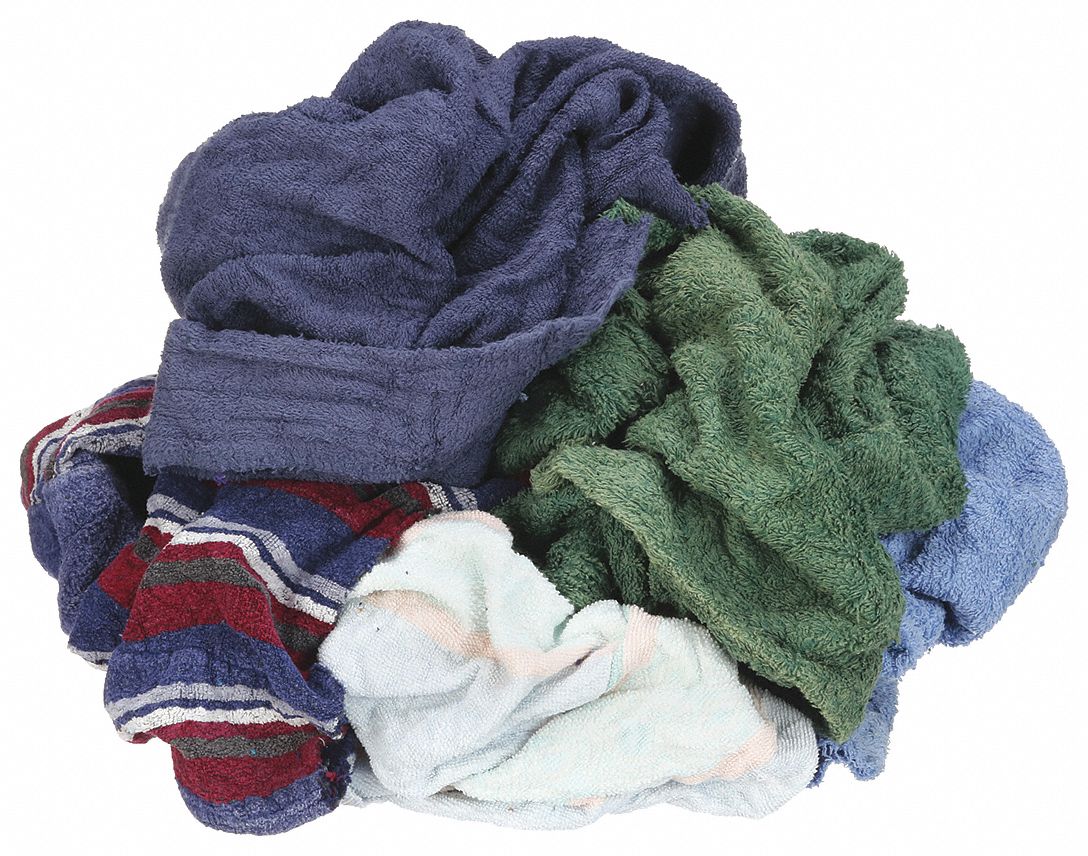 Terry Cloth, Reclaimed, Cloth Rag 3U59151525N Grainger