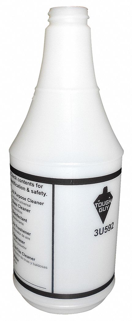 Grainger White/Green HDPE Trigger Spray Bottle, 32 oz, 3 PK