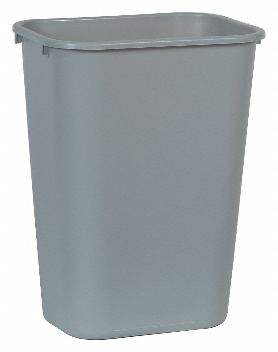 Rubbermaid Indoor Trash Can w/ No Lid, Gray Plastic, 10.25 Gal.  (FG295700GRAY)